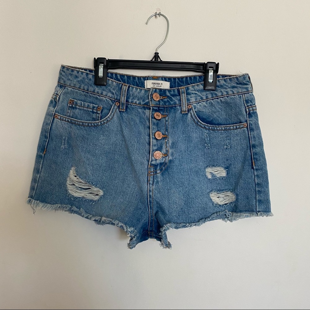 Distressed High Waisted Shorts